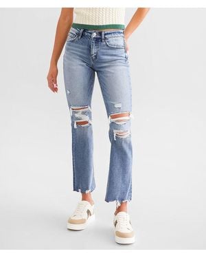 Flying Monkey Mid-Rise Cropped Straight Stretch Jean - Blue