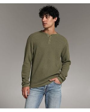 BKE Pieced Snap Henley - Green