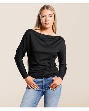 Daytrip Rhinestone Boatneck Top - Black