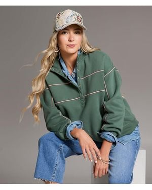 BKE Contrast Piping Half Snap Pullover - Green