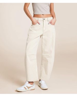 Hidden Jeans Sammie Striped Barrel Stretch Jean - Natural