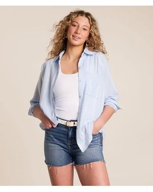 Z Supply The Perfect Line-Up Blouse - Blue