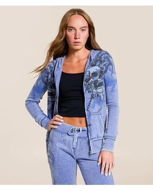 Affliction Shred Fest Burnout Hoodie - Blue