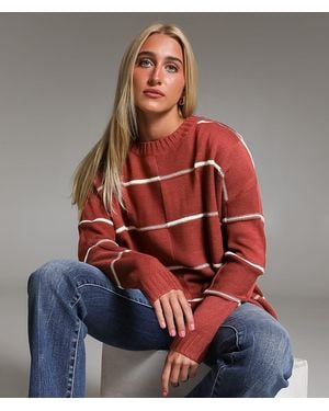 BKE Striped Sweater - Red