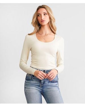 Buckle Black Shaping & Smoothing Ribbed Top - White