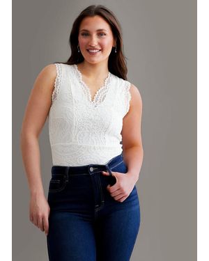 BKE Lace Tank Top - Blue