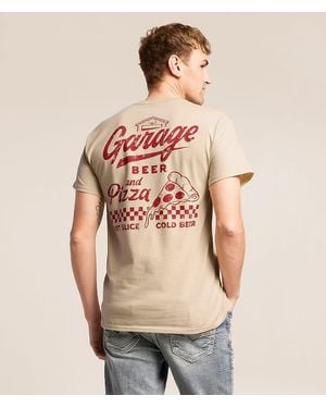 American Needle Garage Beer Pizza T-Shirt - Natural