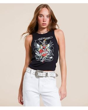 Ed Hardy Fun Dagger Tank Top - Blue