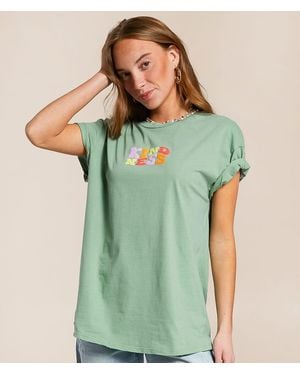 Modish Rebel Showing Kindness Oversized T-Shirt - Green