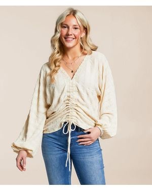 Daytrip Crochet Cinch Tie Top - Natural