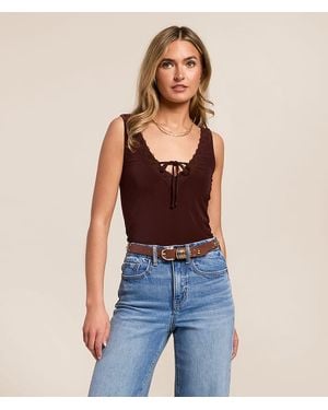 Willow & Root Lace Trim Tank Top - Blue