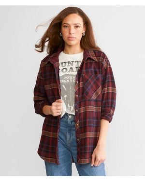 BKE Plaid Boyfriend Shirt - Red