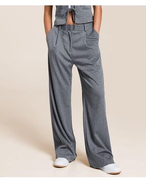 Sadie & Sage Pinstripe Stretch Trouser Pant - Blue