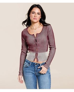 Gilded Intent Contrast Ribbed Top - Red