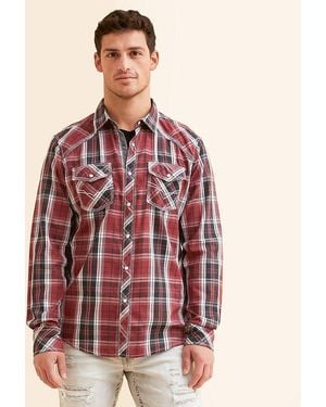 BKE Plaid Athletic Shirt - Red