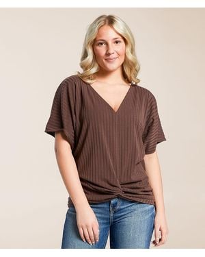 Daytrip Twisted Front Top - Brown