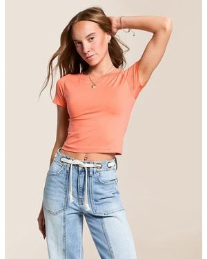 FITZ + EDDI Seamless Cropped T-Shirt - Blue