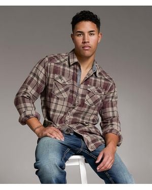 BKE Plaid Athletic Shirt - Brown