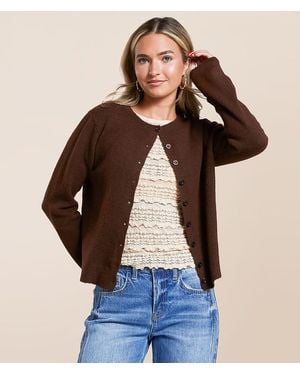 The Workshop Marled Cardigan Sweater - Blue