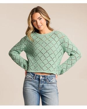 Z Supply Hullen Crochet Sweater - Green