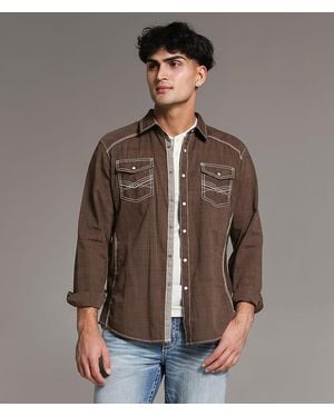 BKE Embroidered Athletic Shirt - Brown