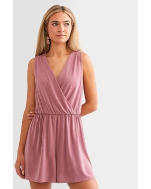 BKE Surplice Romper - Red