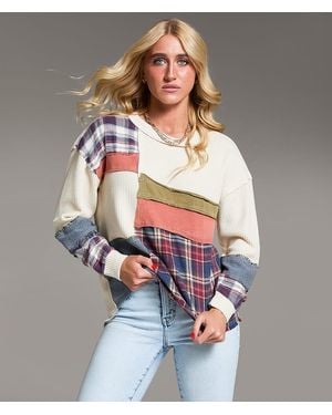 BKE Pieced Plaid Thermal - Gray