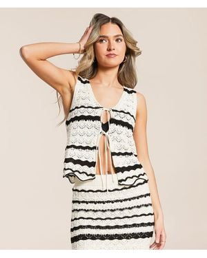 Willow & Root Striped Crochet Tank Top - Natural