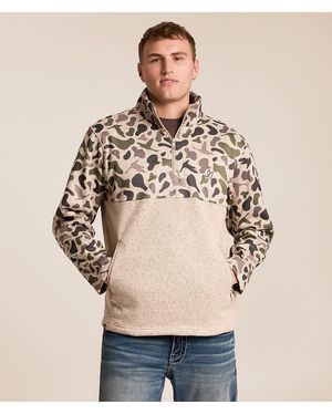 Tail Chasers Club Camo Fleece Quarter Zip Pullover - Natural