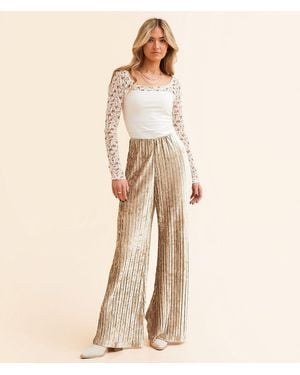 Free People Star Sign Velvet Flare Pant - Natural