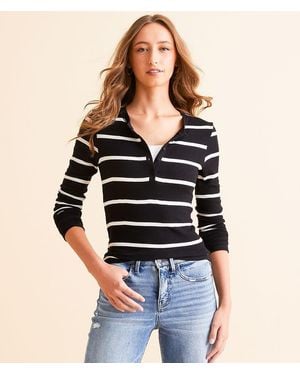 Z Supply Scarlett Striped Henley - Black