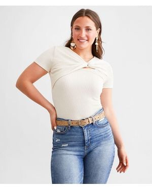 Daytrip Ribbed O-Ring Top - White