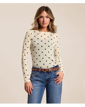 Willow & Root Polka Dot Mesh Top - Natural