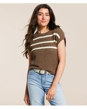 Blu Pepper Striped Dolman Sweater - Blue