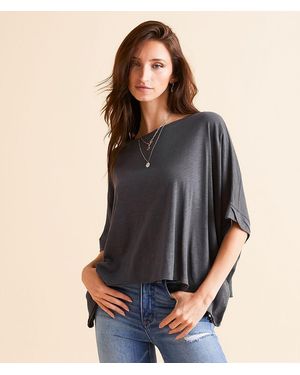 BKE Sharktooth Hem Top - Black