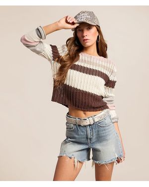 Gilded Intent Color Block Sweater - Natural