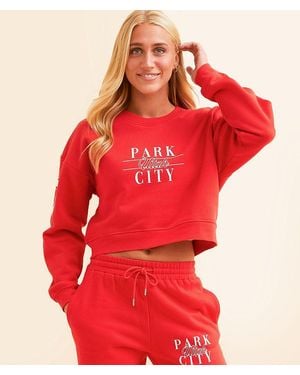 FITZ + EDDI Park City Utah Cropped Pullover - Red