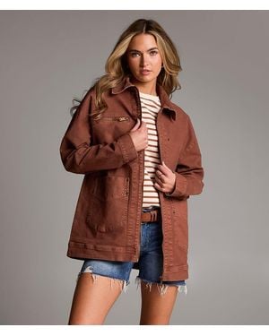 BKE Denim Stretch Barn Jacket - Brown