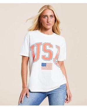 Z Supply Usa Flag Boyfriend T-Shirt - White