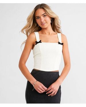 Willow & Root Textured Tank Top - White