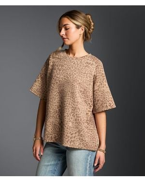 Buckle Black Leopard Print Top - Brown