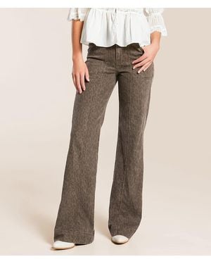 Hidden Jeans Happi Cheetah Flare Stretch Jean - Brown