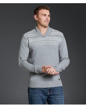 Outpost Makers Striped Shawl Sweater - Gray