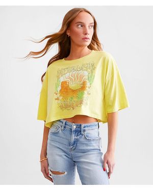 Hurley Sunrise To Sunset Cropped Boyfriend T-Shirt - Yellow