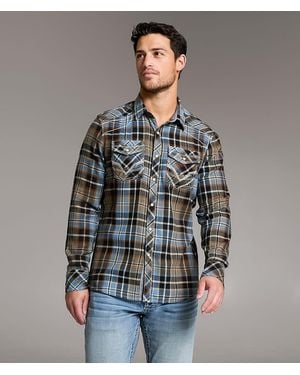 BKE Standard Plaid Shirt - Gray