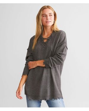 Daytrip Destructed Sweater - Gray