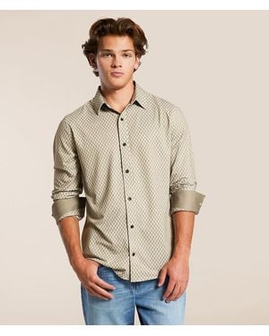 J.B. Holt Chevron Standard Performance Stretch Shirt - Natural