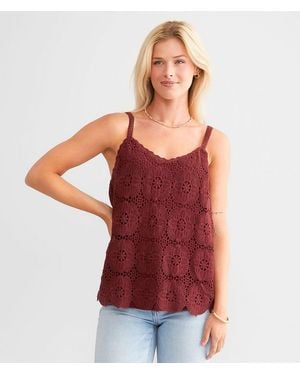 Daytrip Crochet Tank Top - Red