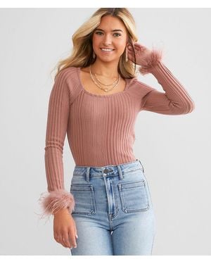 Willow & Root Brushed Knit Top - Red