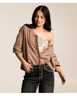 Gilded Intent Washed Boxy Top - Black
